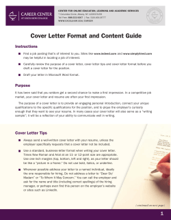Cover Letter Format and Content Guide