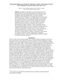 Measuring the Differences in Prospective Elementary Teachers` and