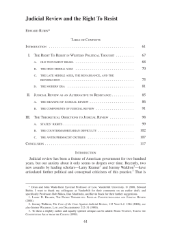 Judicial Review and the Right To Resist