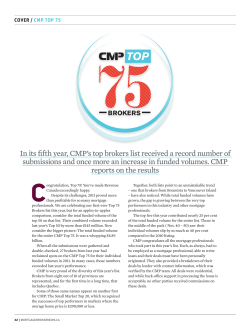 2012 CMP Top 75 - Mortgage Broker News