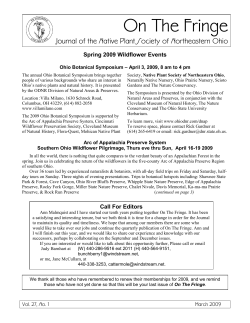 On The Fringe - Native Plant Society of Northeastern Ohio