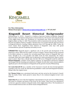 Kingsmill Resort Historical Backgrounder