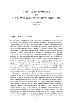 A DETAILED SUMMARY C. S. LEWIS, THE ALLEGORY OF LOVE
