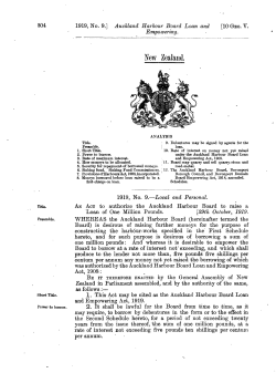 10 GEO V 1919 No 9 Auckland Harbour Board Loan and