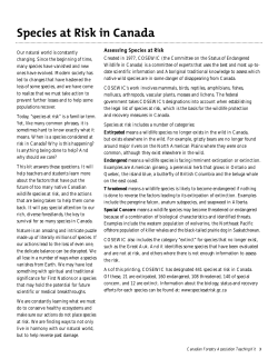 Species at Risk in Canada - Canadian Forestry Association