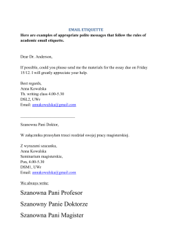 EMAIL ETIQUETTE