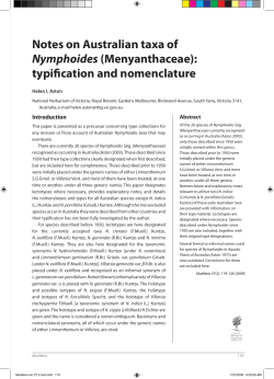Notes on Australian taxa of Nymphoides (Menyanthaceae