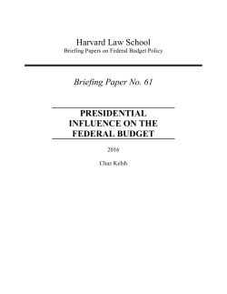 Presidential Influence on the Federal Budget