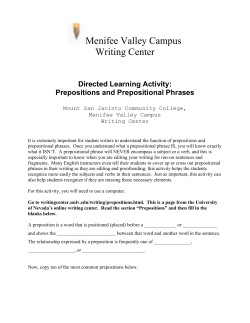 DLA Prepositions - Mt. San Jacinto College