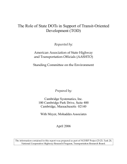 The Role of State DOTs in Support of Transit