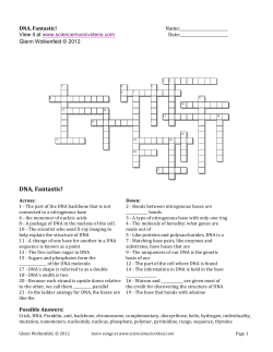 DNA, Fantastic Crossword Puzzle
