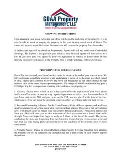 SHOWING INSTRUCTIONS Upon receiving your move out notice