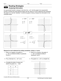 Reading Strategies y = ab