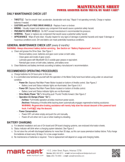 DAILY MAINTENANCE CHECK LIST GENERAL