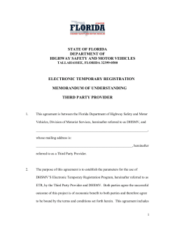 Third Party Provider MOU - Florida Department of Highway Safety