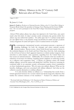 Military Alliances in the 21st Century: Still Relevant