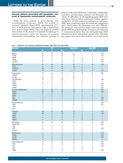 Genomic patterns associated with hypoplastic compared to