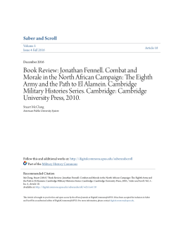 Jonathan Fennell. Combat and Morale in the North African Campaign