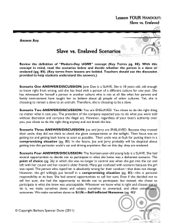 Tools for Teachers: Lesson Four Slave vs. Enslaved