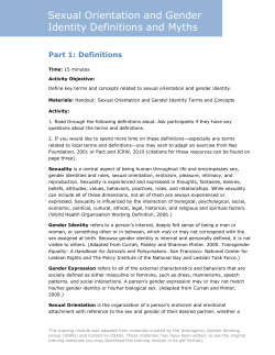 Sexual Orientation and Gender Identity Definitions and Myths