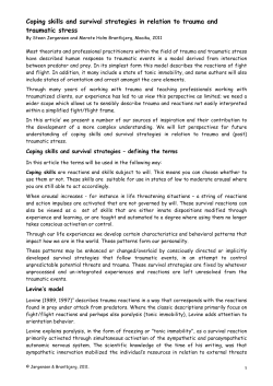 Coping skills and survival strategies in relation to trauma