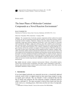The Inner Phase of Molecular Container Compounds as a Novel