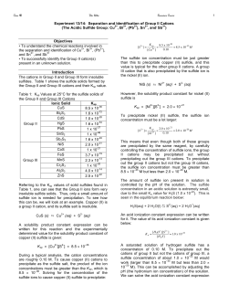 (The Acidic Sulfide Group: Cu2+, Bi3+, (Pb2+), Sn2+, and, S