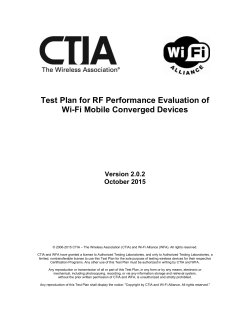 Test Plan for RF Performance Evaluation of Wi-Fi Mobile