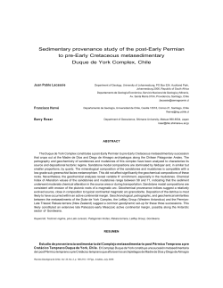 Sedimentary provenance study of the post-Early