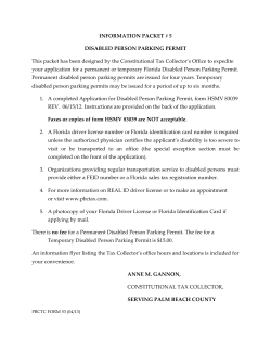 INFORMATION PACKET # 5 DISABLED PERSON PARKING