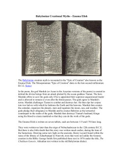 Babylonian Creational Myths - Enuma Elish