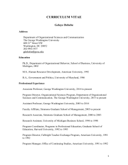 curriculum vitae - Organizational Sciences and Communication