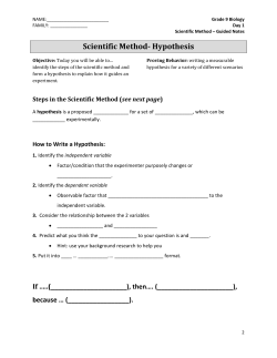 Guided Practice:Writing Hypotheses