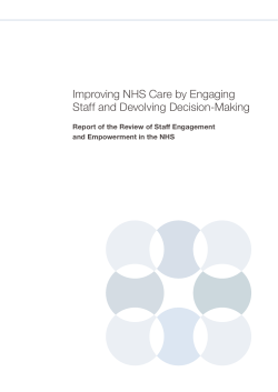 Improving NHS care by engaging staff and devolving decision