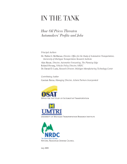 NRDC: In the Tank: How Oil Prices Threaten Automakers` Profits and