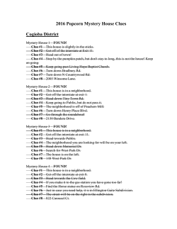 2016 Popcorn Mystery House Clues Cogioba District
