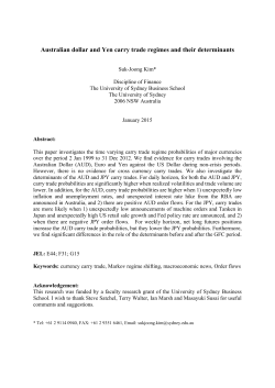 Australian dollar and Yen carry trade regimes and their determinants