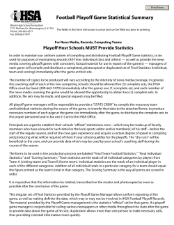 Football Playoff Game Statistical Summary