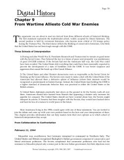 Chapter 9 From Wartime Alliesto Cold War Enemies
