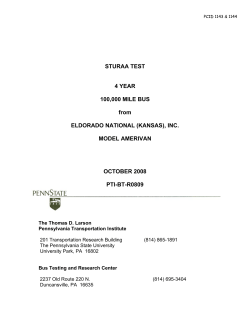 STURAA TEST 4 YEAR 100,000 MILE BUS from ELDORADO
