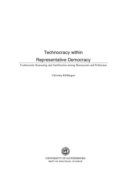 Technocracy within representative democracy 130407