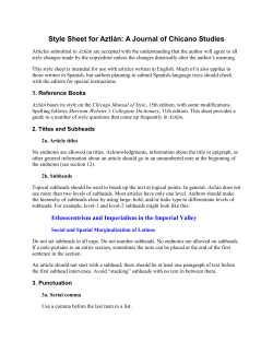 Style Sheet for Aztl&aacute;n - UCLA Chicano Studies Research Center