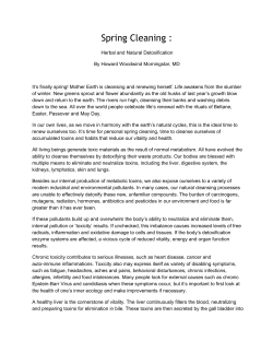 Spring Cleaning - Morningstar Healing Arts