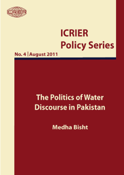 The Politics of Water Discourse in Pakistan
