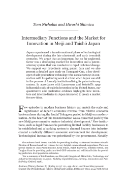 Intermediary Functions and the Market for Innovation in Meiji and
