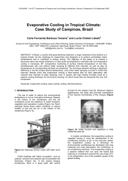 Evaporative Cooling in Tropical Climate - plea