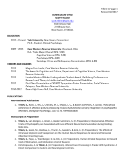 Curriculum Vitae - Mechanisms of Disinhibition (MoD) Laboratory