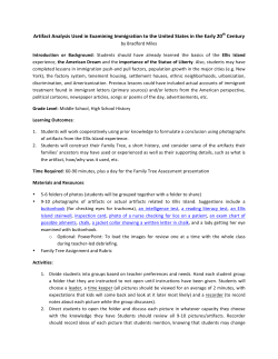 Artifact Analysis Used in Examining Immigration to the
