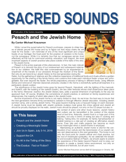 Pesach and the Jewish Home