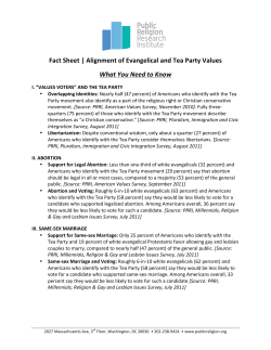 Fact Sheet | Alignment of Evangelical and Tea Party Values What